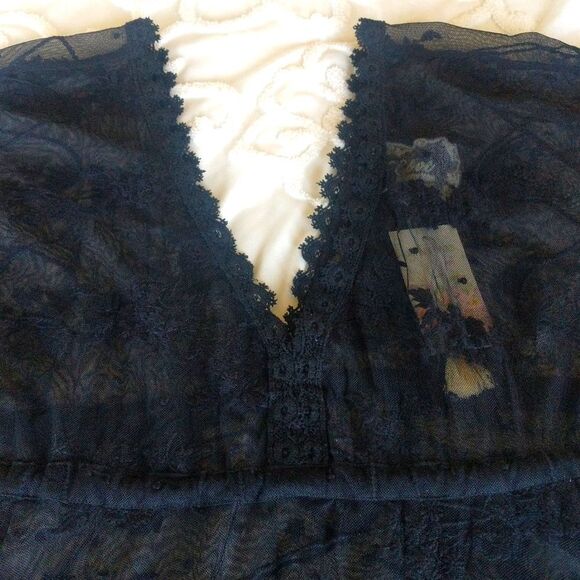 Johnny WAS 🖤 Black Lace Sheer Top - Picture 7 of 13